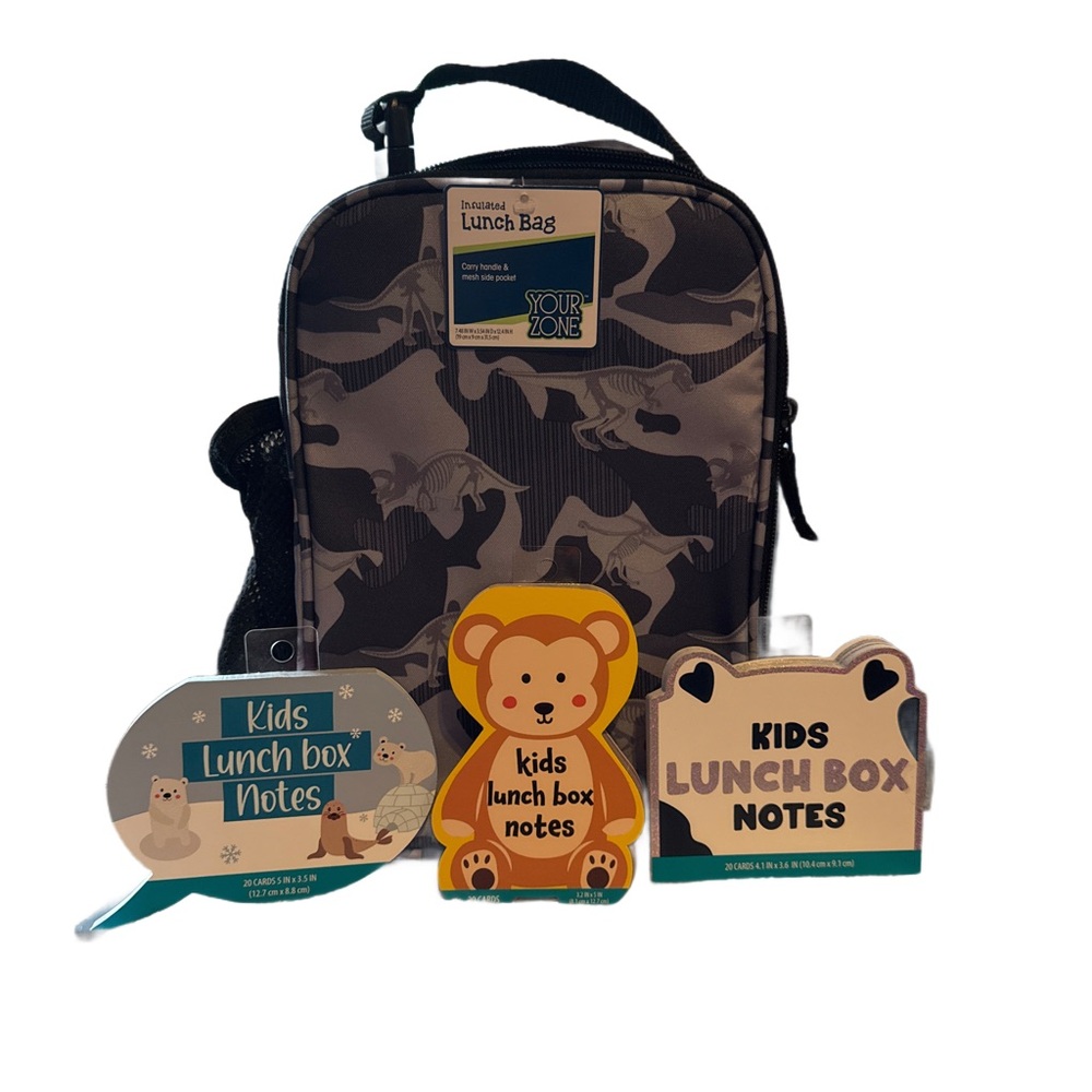 Your Zone Camouflage Lunch Bag with Kids Lunch Box Notes NWT